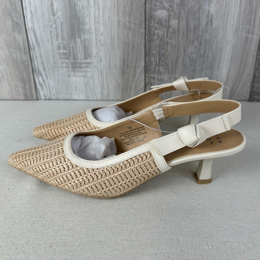 Women’s Cream Milan Slingback Heels -10